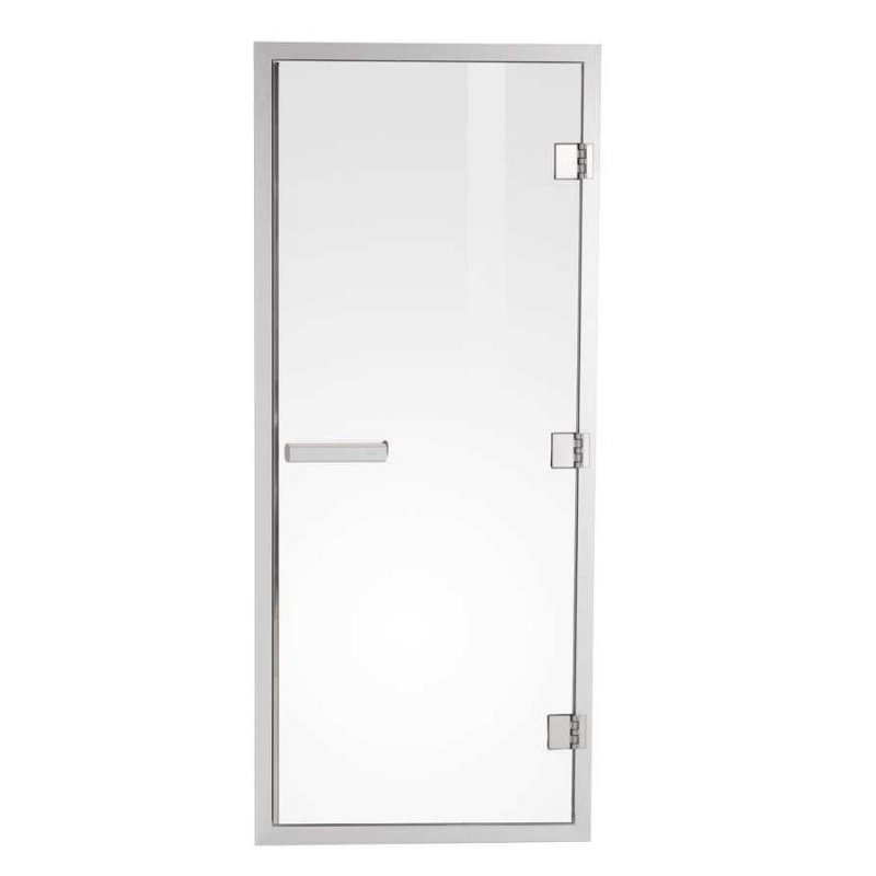 Saunadeur met wit glas